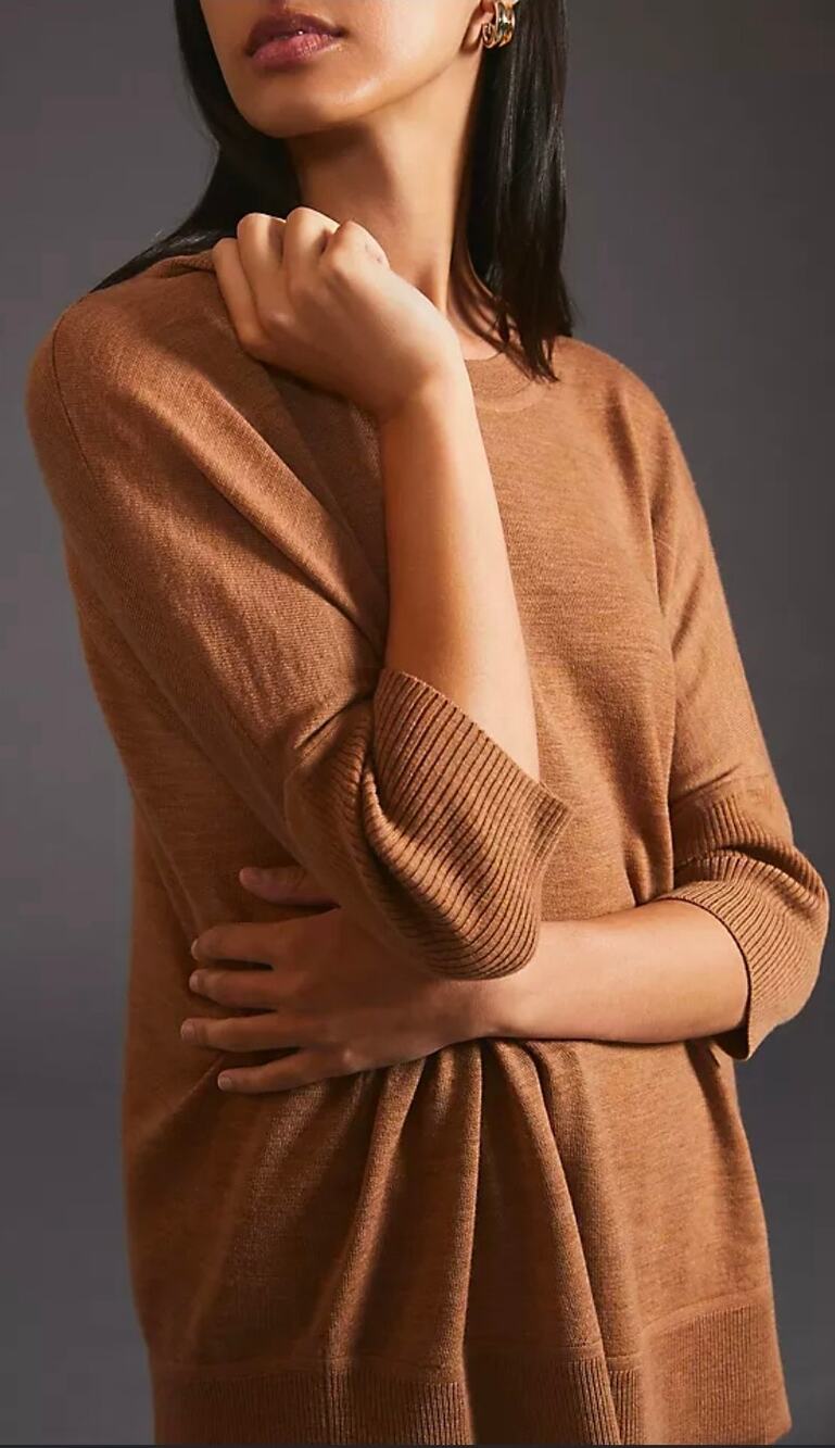 By Anthropologie boat neck wool sweater XS oversized